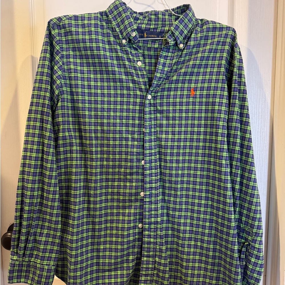 Polo by Ralph Lauren Men's Green Plaid Shirt